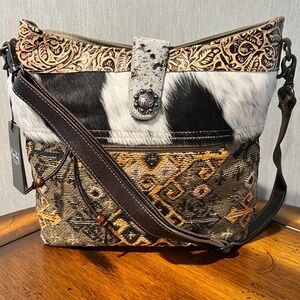 Myra Bag Black and Brown Crossbody